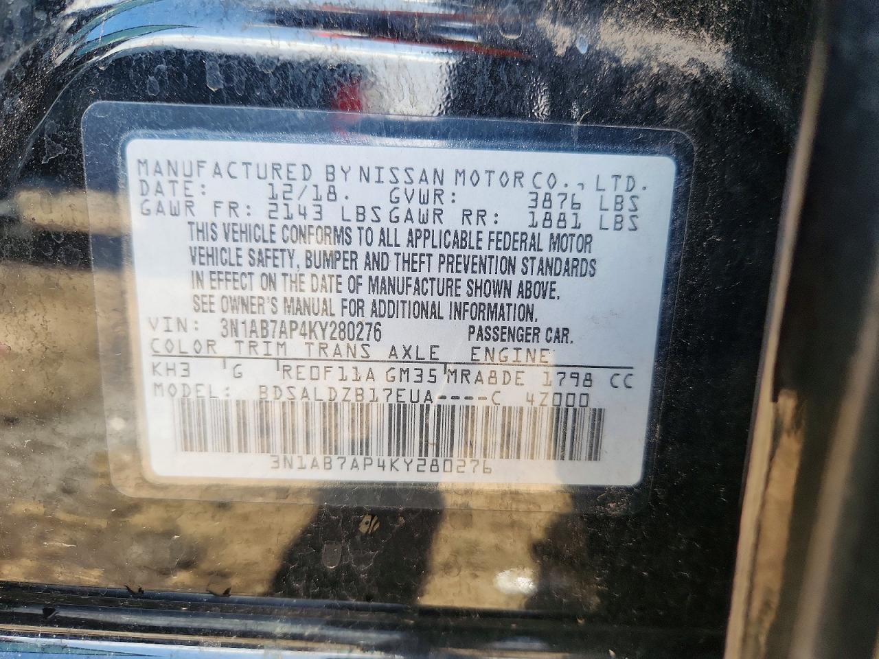 2019 NISSAN SENTRA SV photo 25