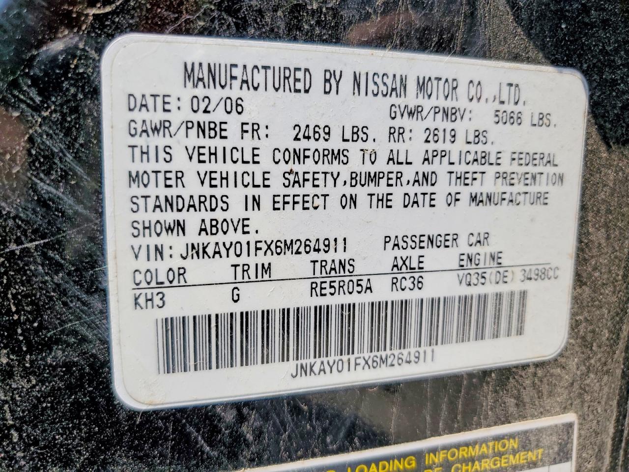 2006 INFINITI M35 BASE photo 25