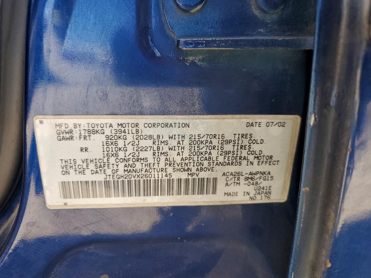 2002 TOYOTA RAV4 BASE photo 25