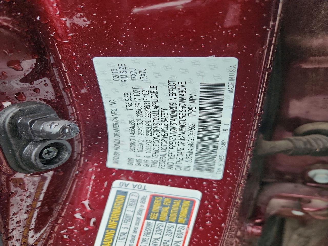 2016 HONDA CR-V SE photo 27