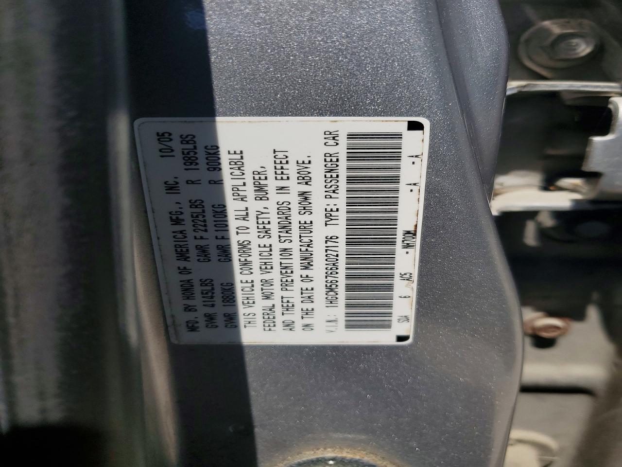 2006 HONDA ACCORD EX photo 25