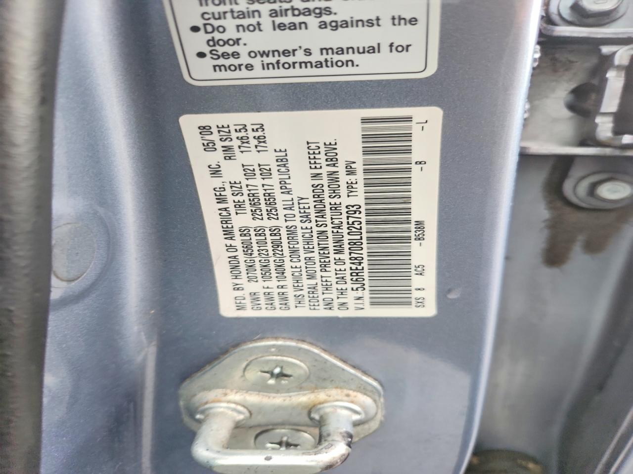 2008 HONDA CR-V EXL photo 37