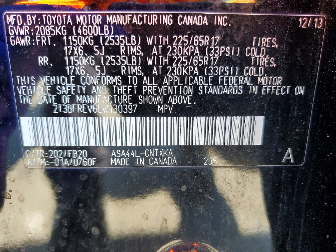 2014 TOYOTA RAV4 LE photo 37