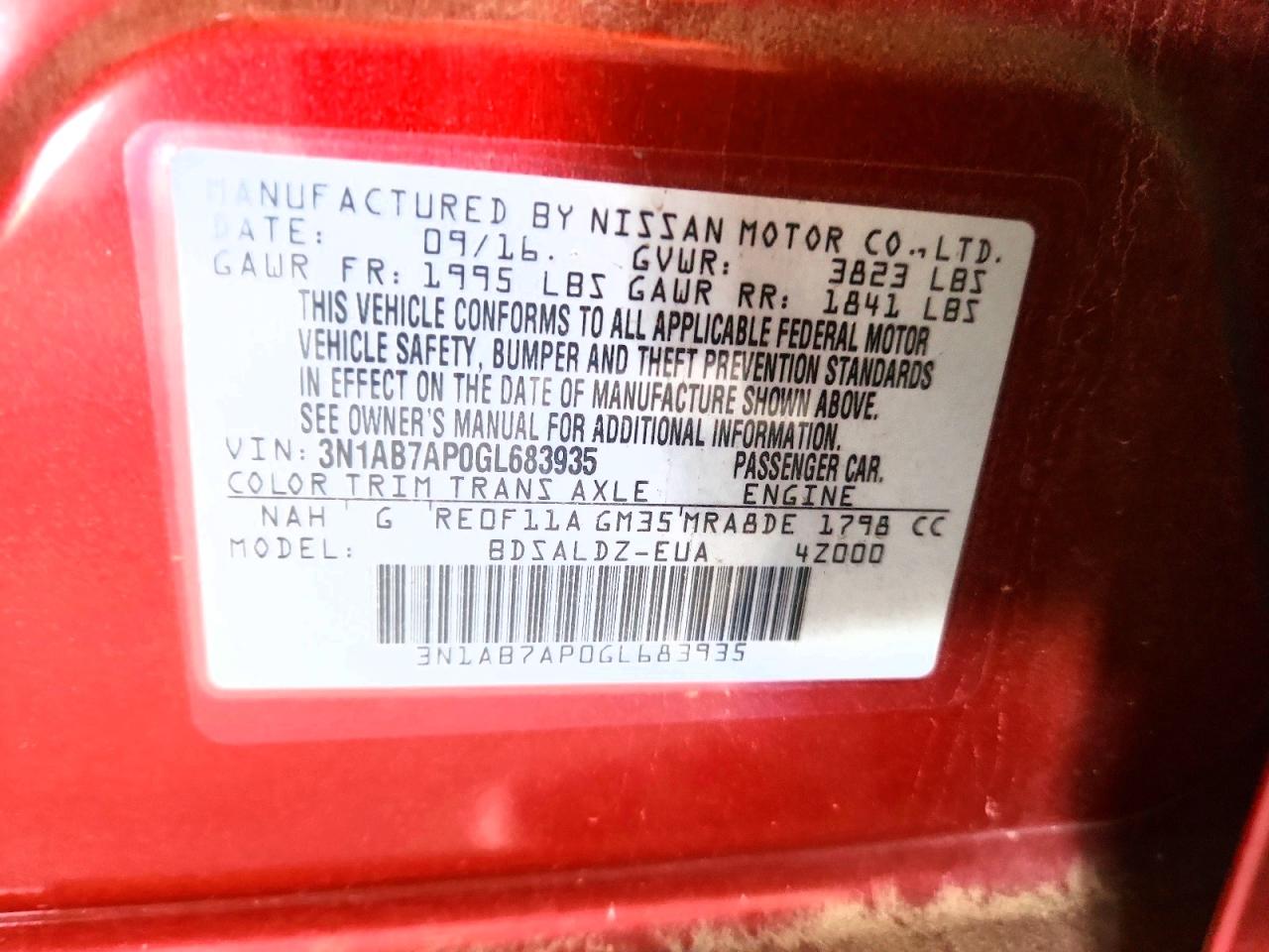 2016 NISSAN SENTRA SV photo 12
