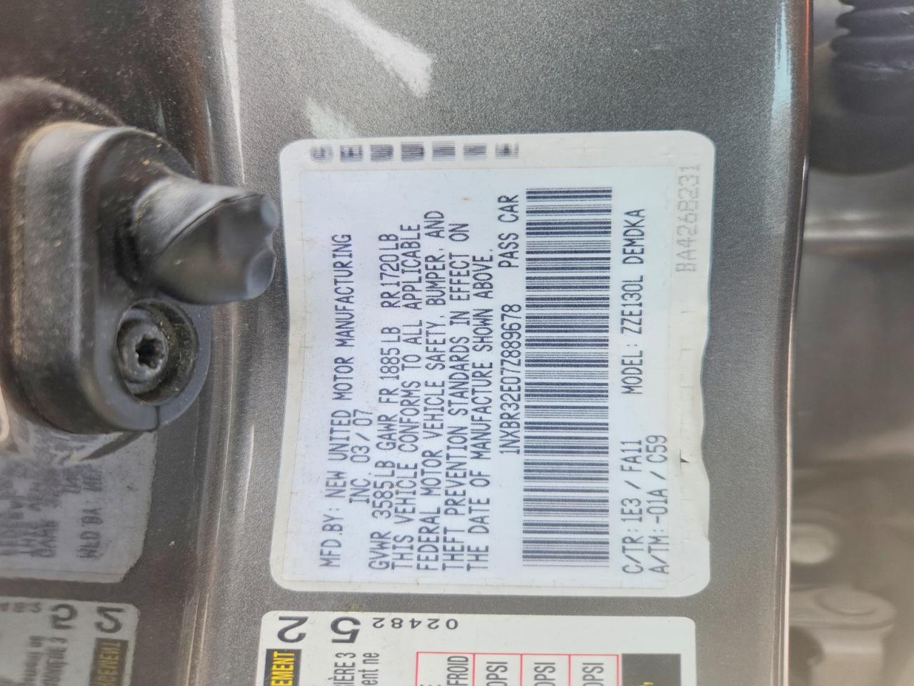 2007 TOYOTA COROLLA CE photo 34