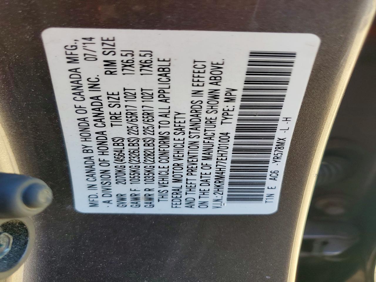 2014 HONDA CR-V EXL photo 37