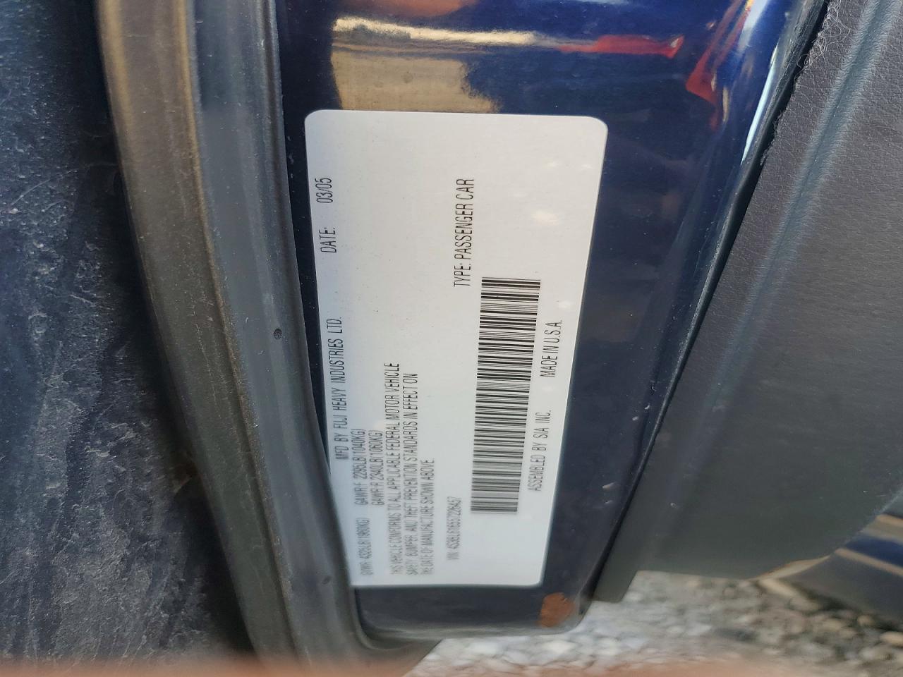 2005 SUBARU LEGACY 2.5I photo 12