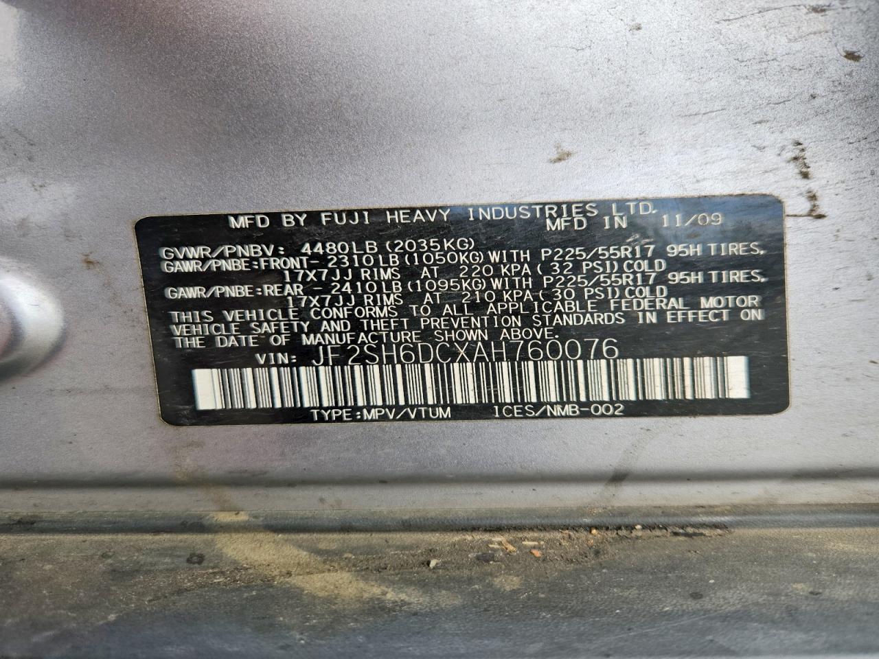 2010 SUBARU FORESTER 2.5X LIMITED photo 25