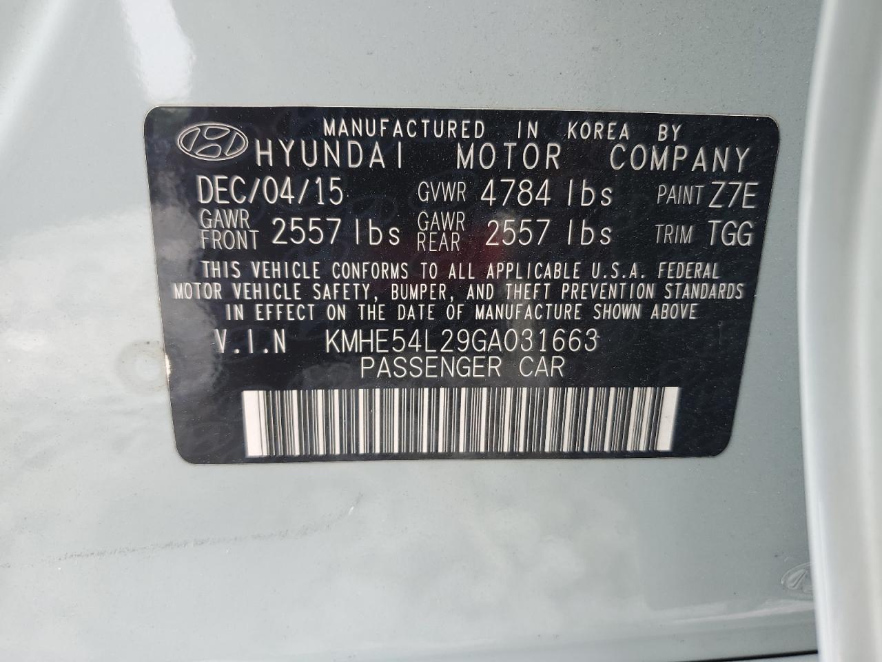 2016 HYUNDAI SONATA PLUG-IN HYBRID photo 34