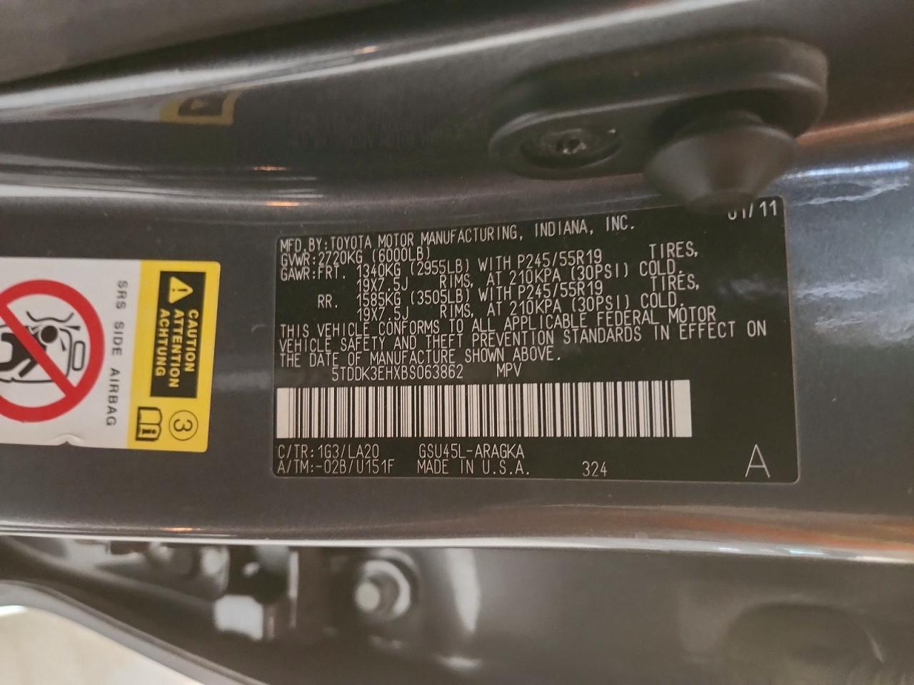 2011 TOYOTA HIGHLANDER LIMITED photo 37