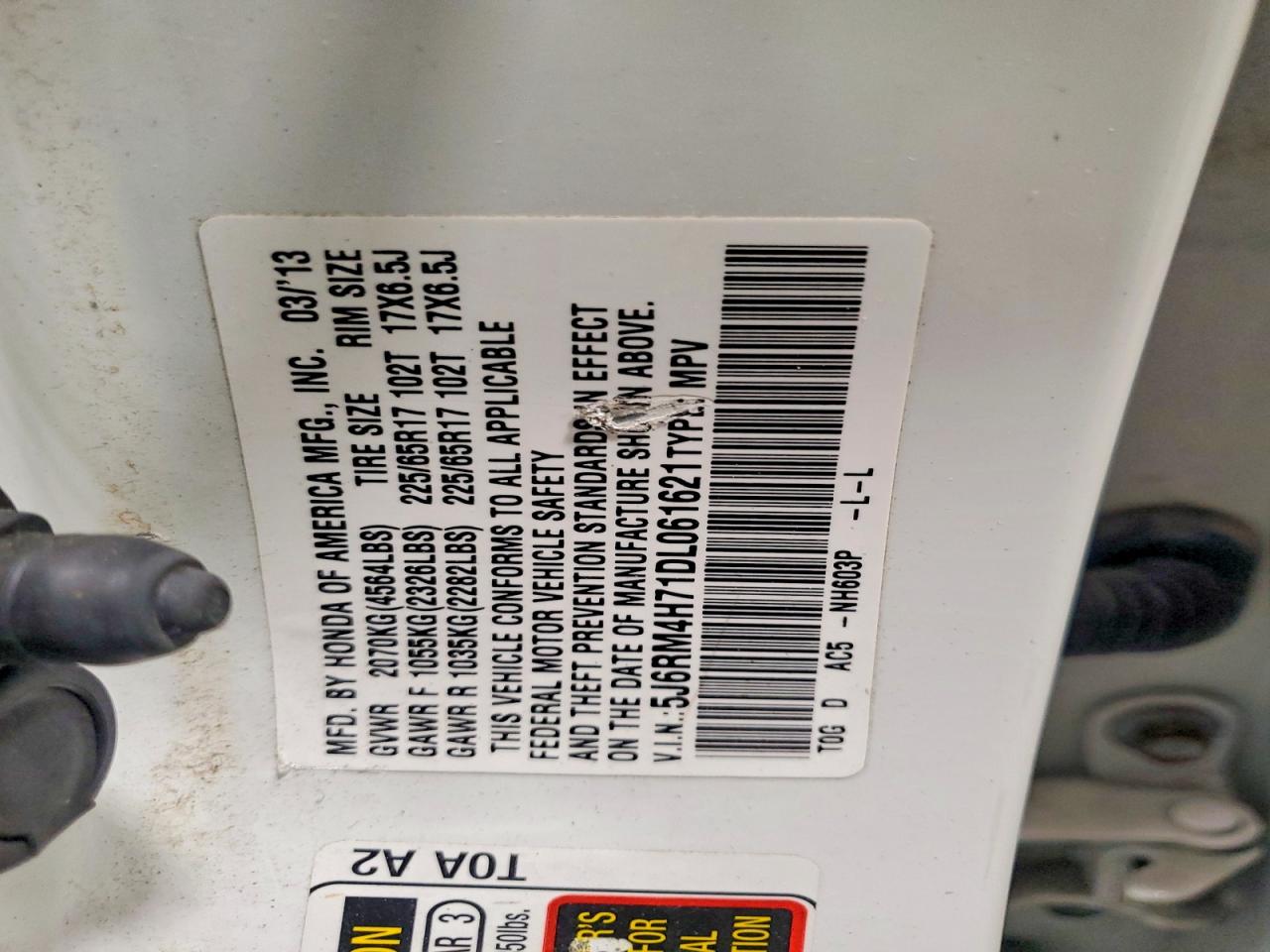 2013 HONDA CR-V EXL photo 40
