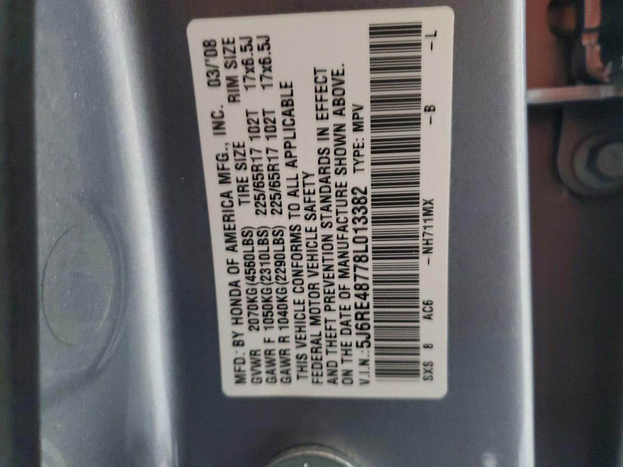 2008 HONDA CR-V EXL photo 25