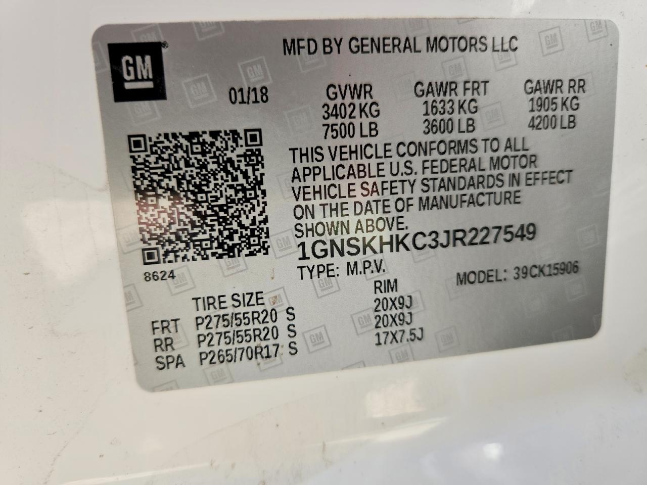 2018 CHEVROLET SUBURBAN K1500 LT photo 37
