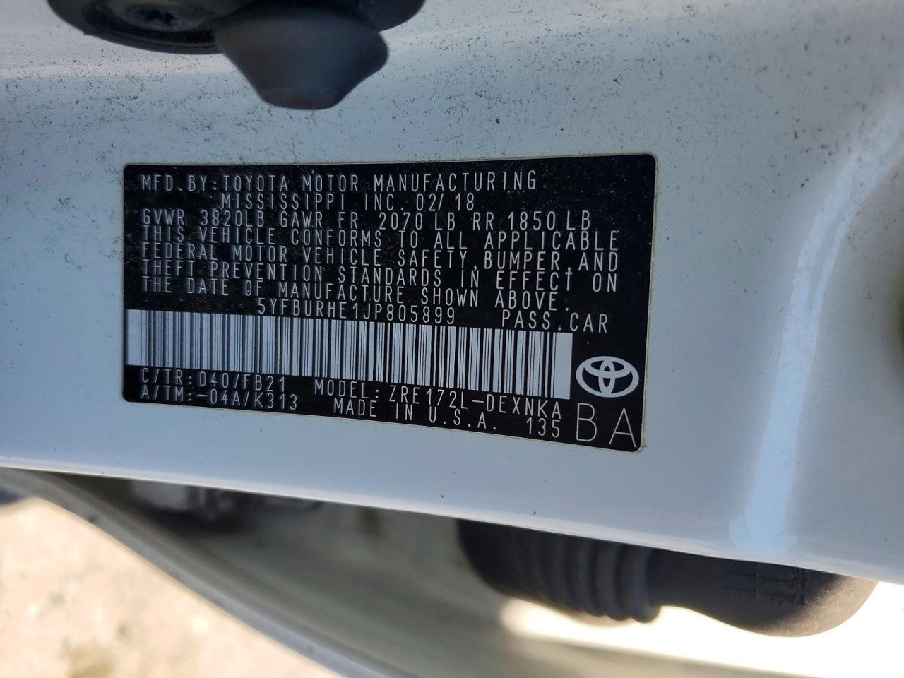 2018 TOYOTA COROLLA LE photo 23