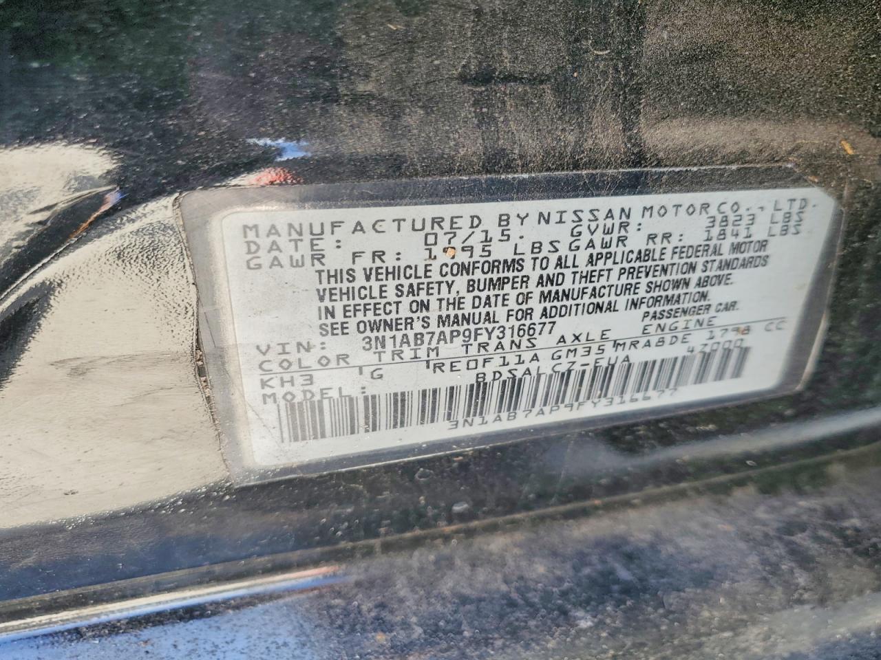 2015 NISSAN SENTRA S photo 34