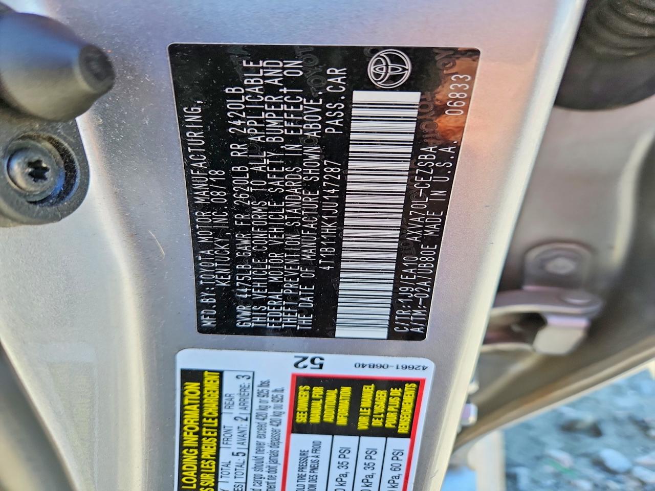 2018 TOYOTA CAMRY SE photo 23