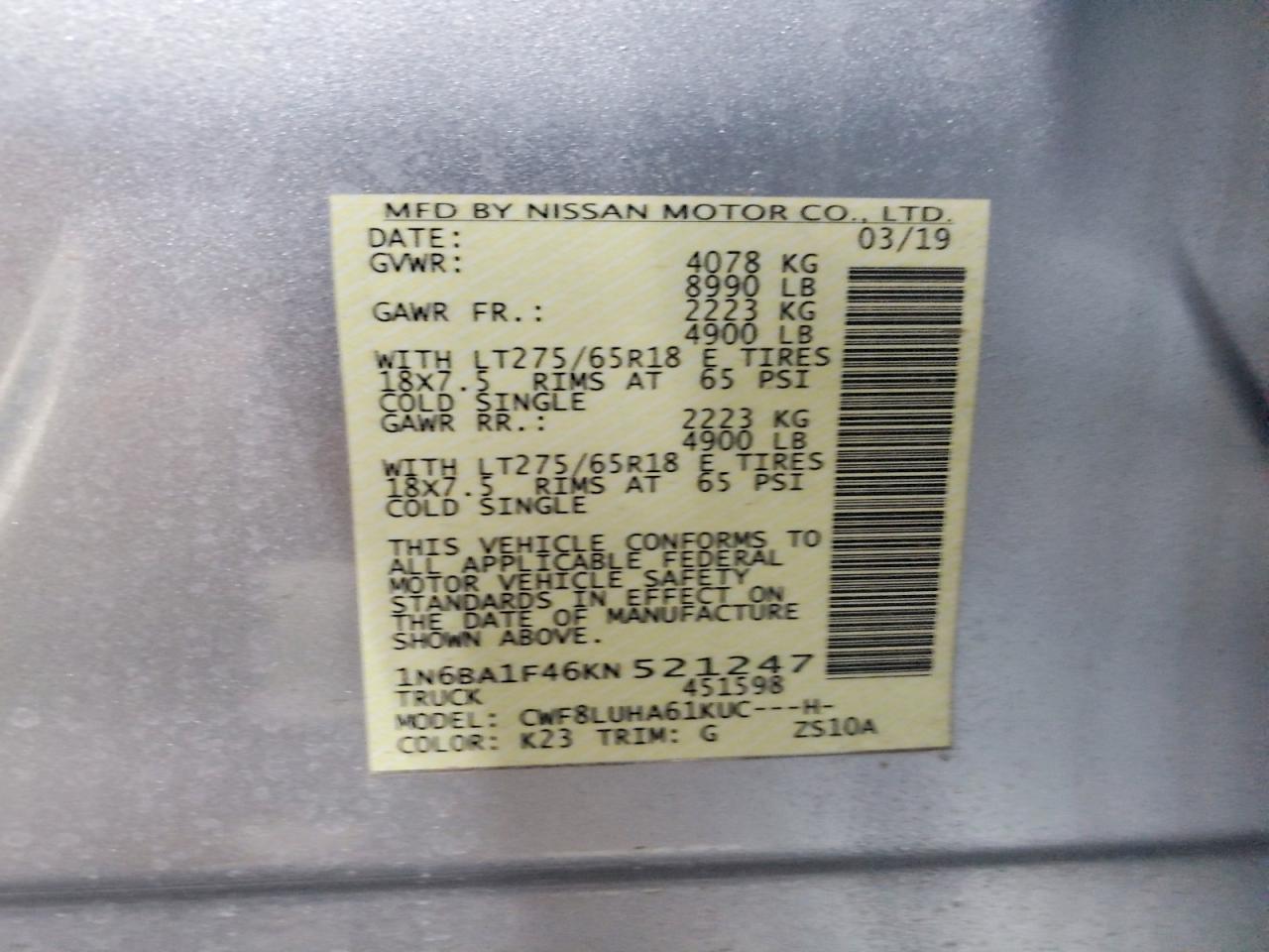 2019 NISSAN TITAN XD PRO-4X photo 23