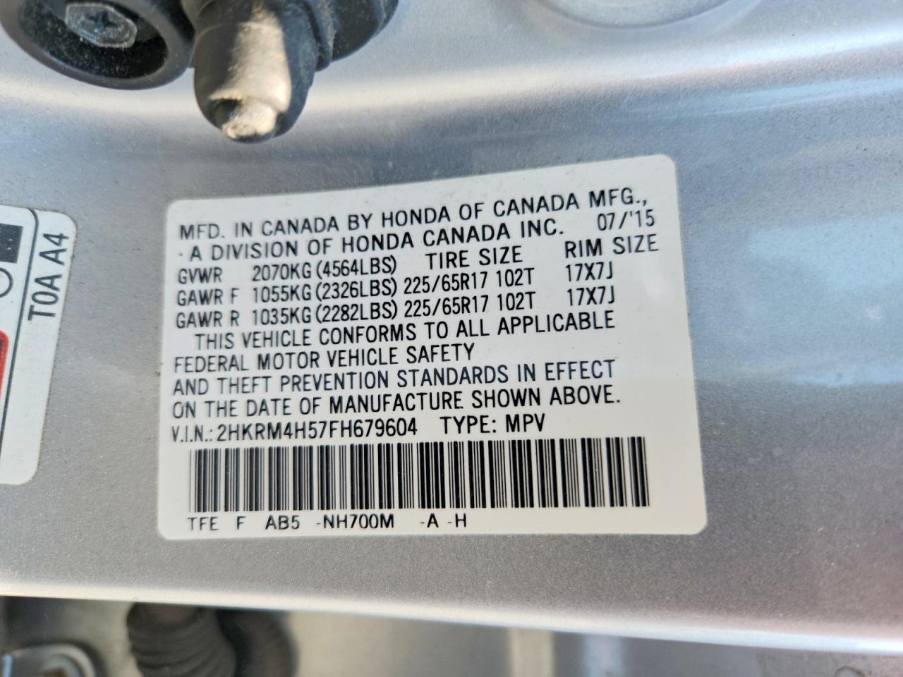2015 HONDA CR-V EX photo 37