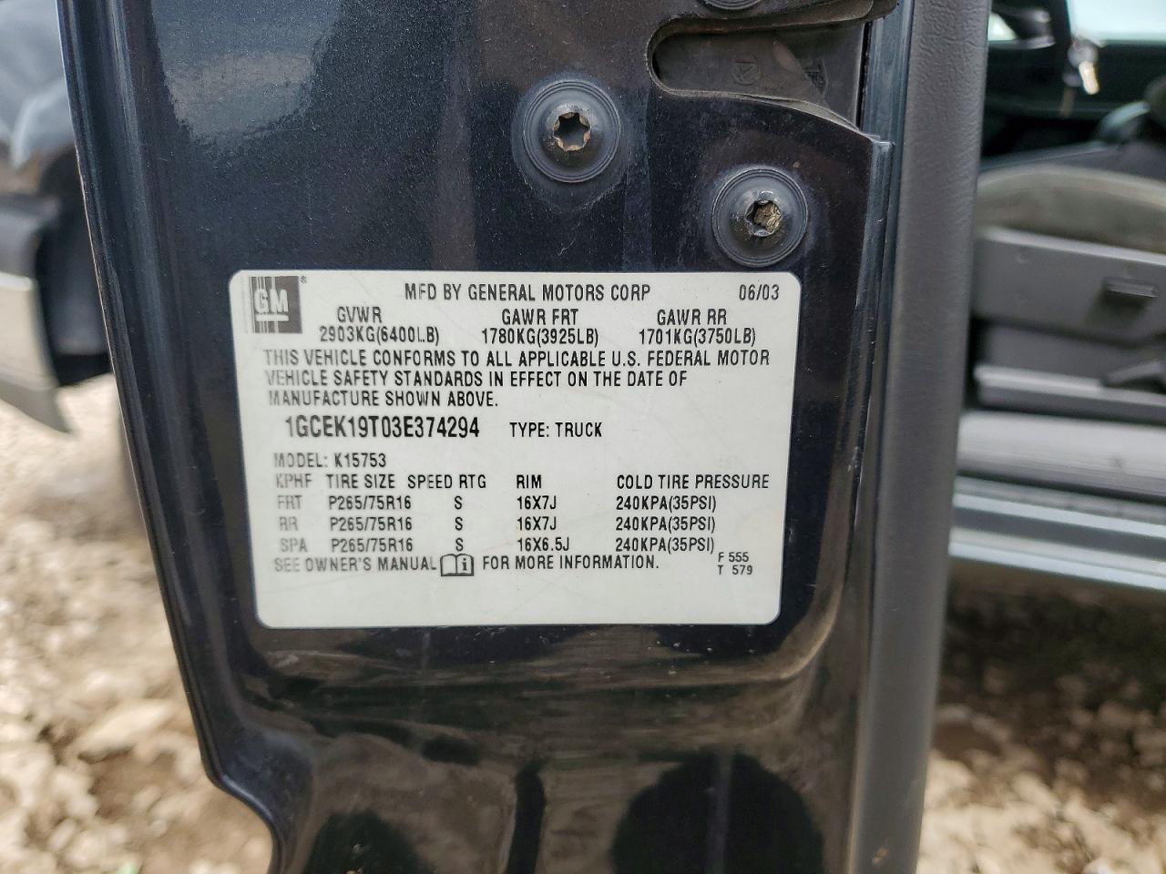 2003 CHEVROLET SILVERADO K1500 photo 34