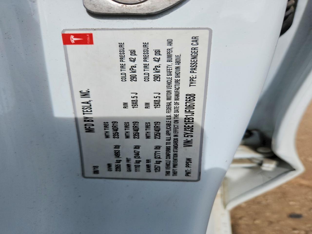 2018 TESLA MODEL 3 photo 12
