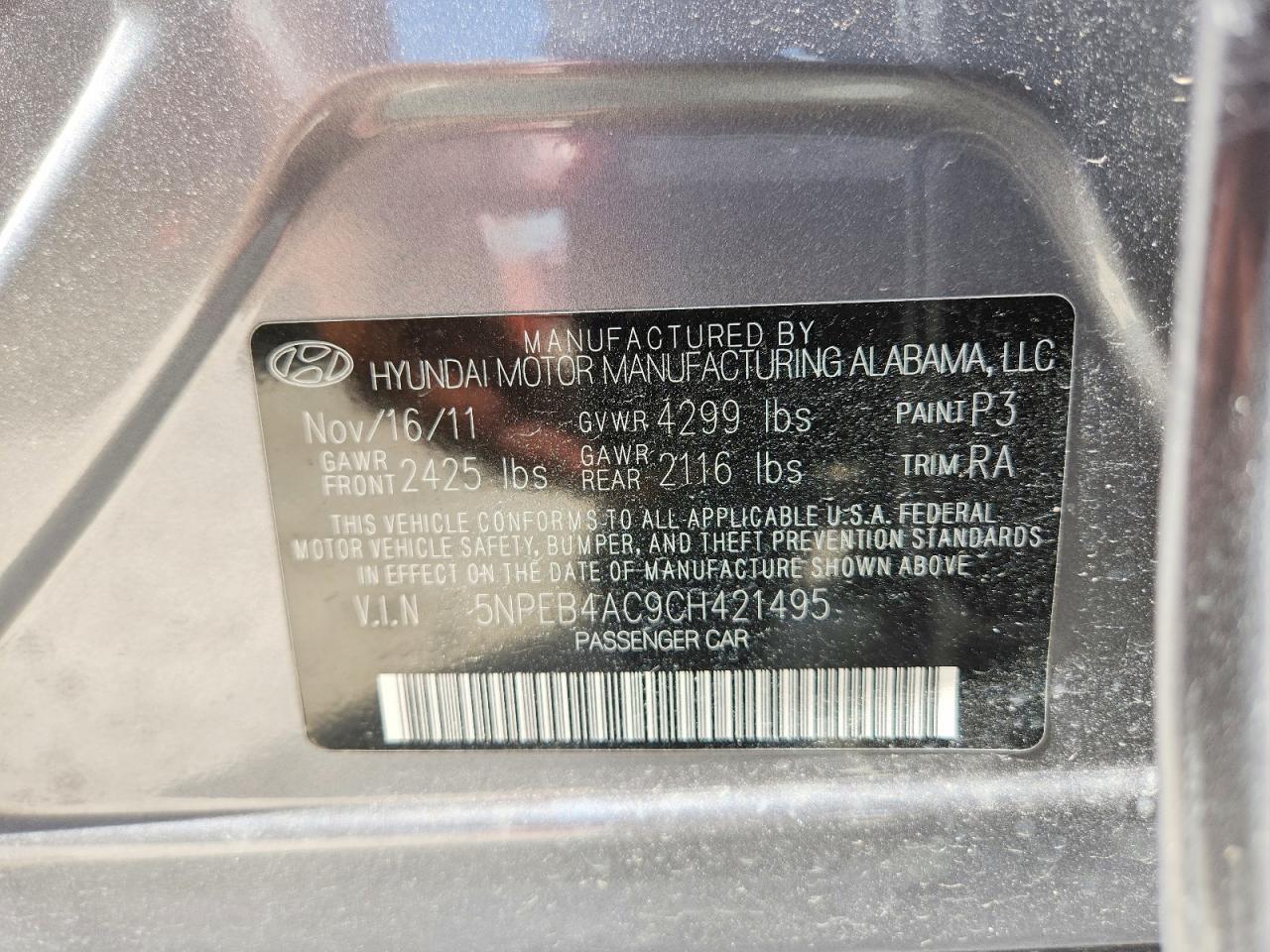 2012 HYUNDAI SONATA GLS photo 23