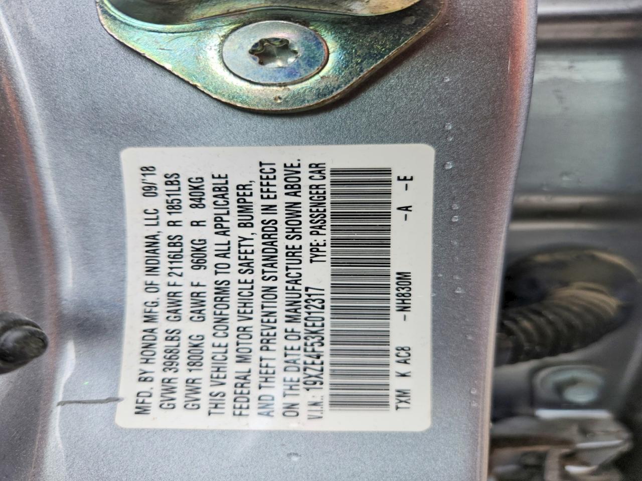 2019 HONDA INSIGHT EX photo 23