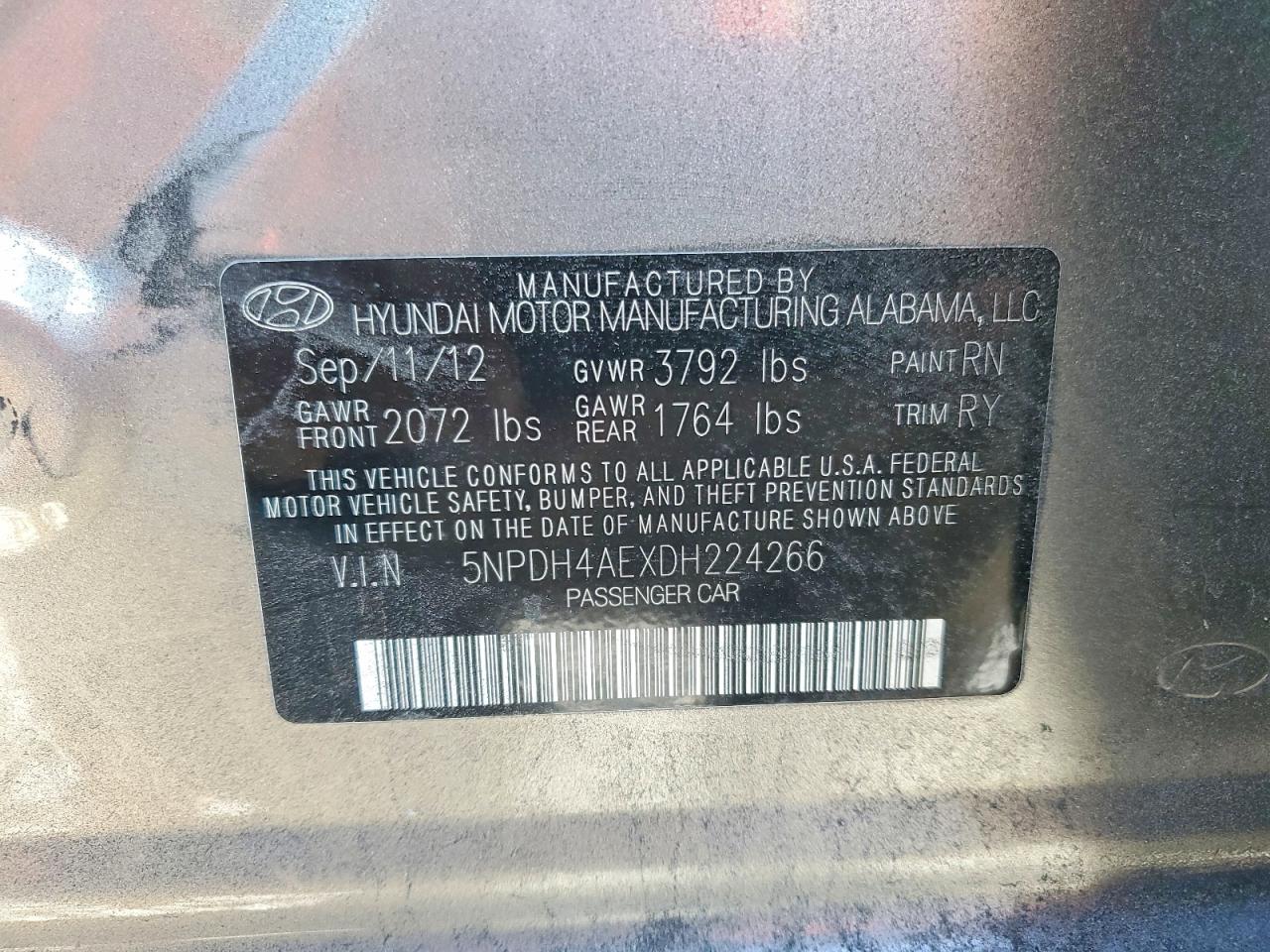 2013 HYUNDAI ELANTRA LIMITED photo 12