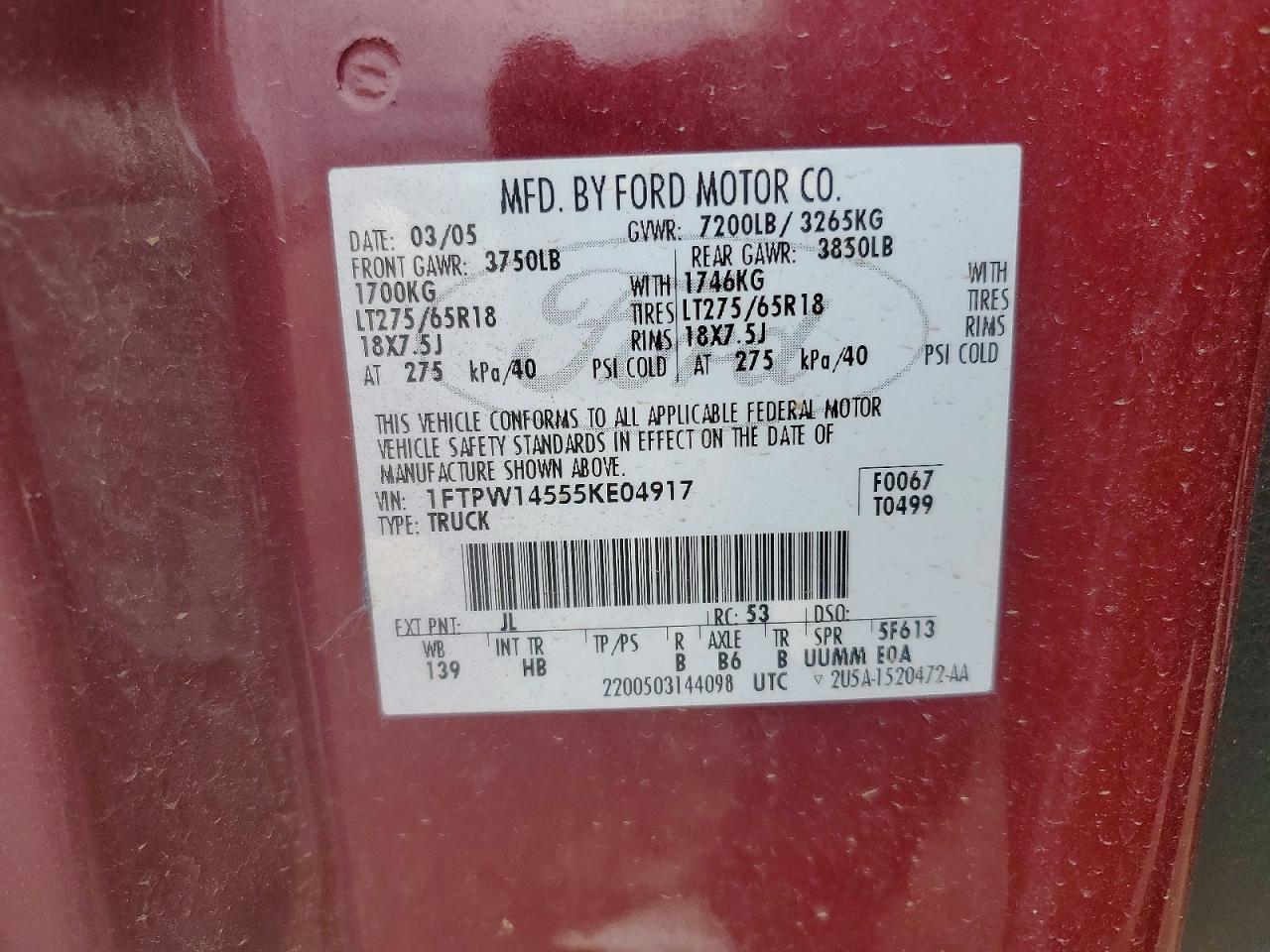 2005 FORD F150 SUPERCREW photo 23