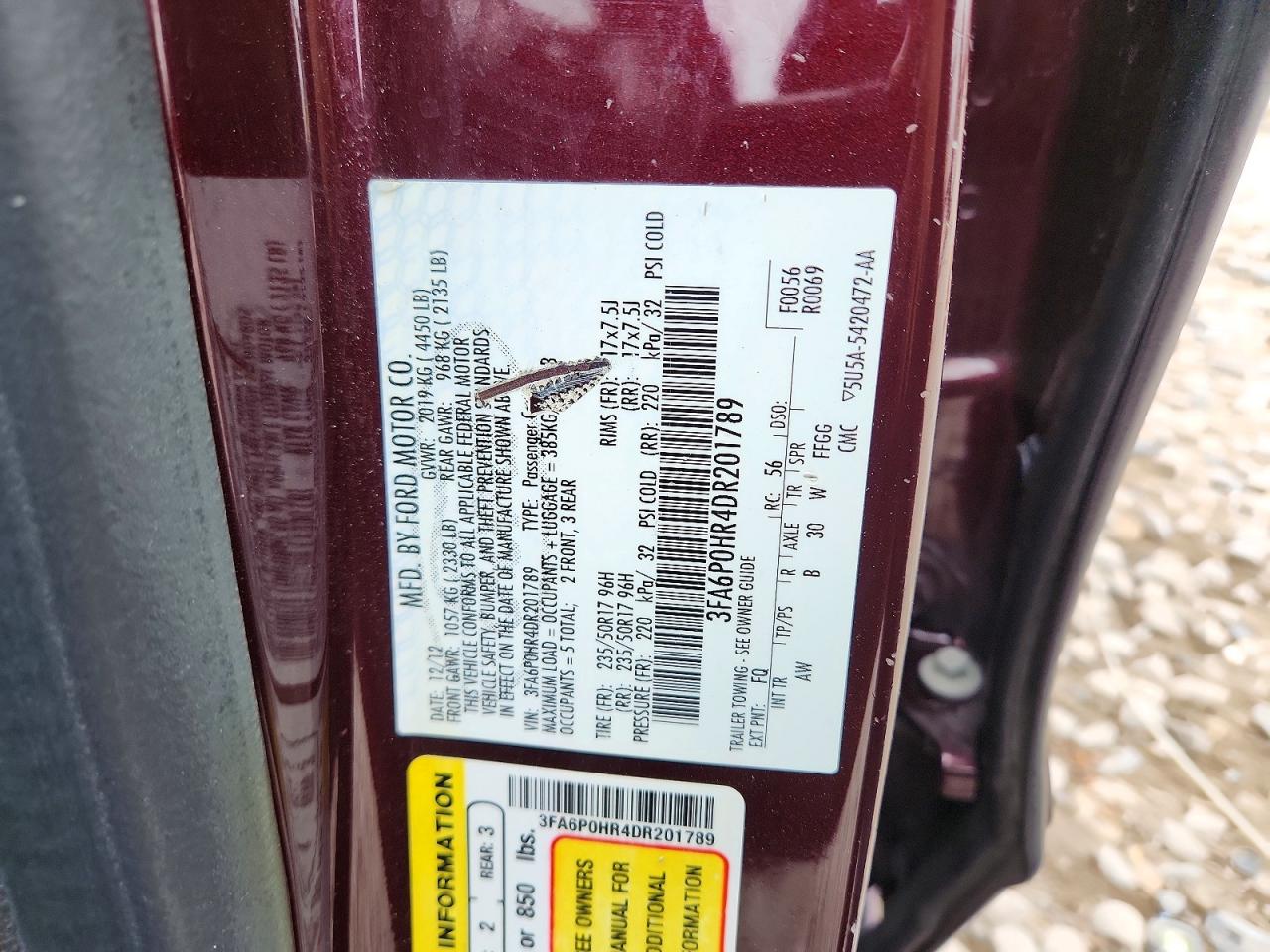 2013 FORD FUSION SE photo 23