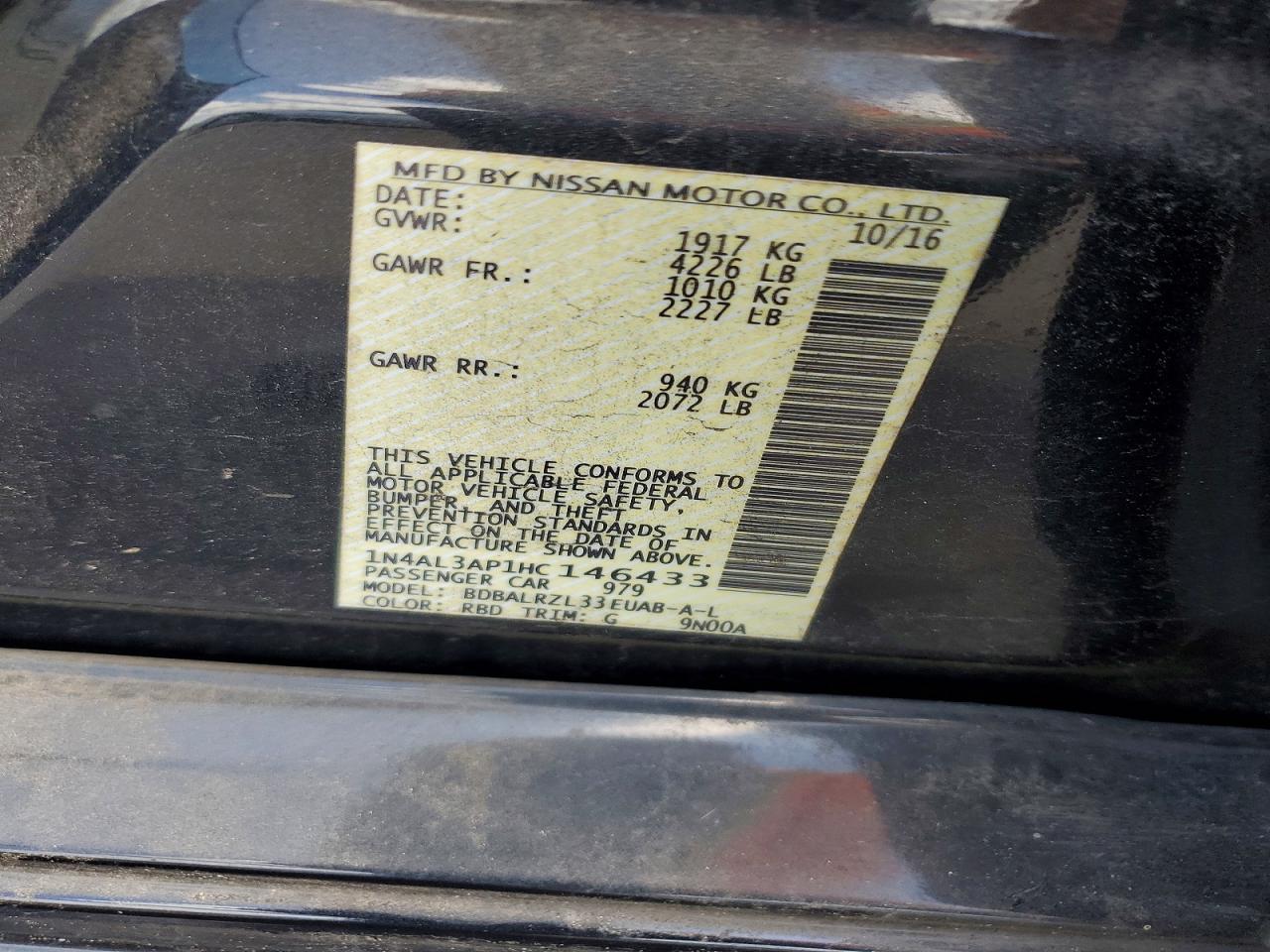 2017 NISSAN ALTIMA 2.5 photo 34