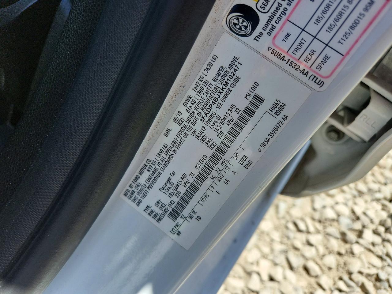 2019 FORD FIESTA SE photo 37