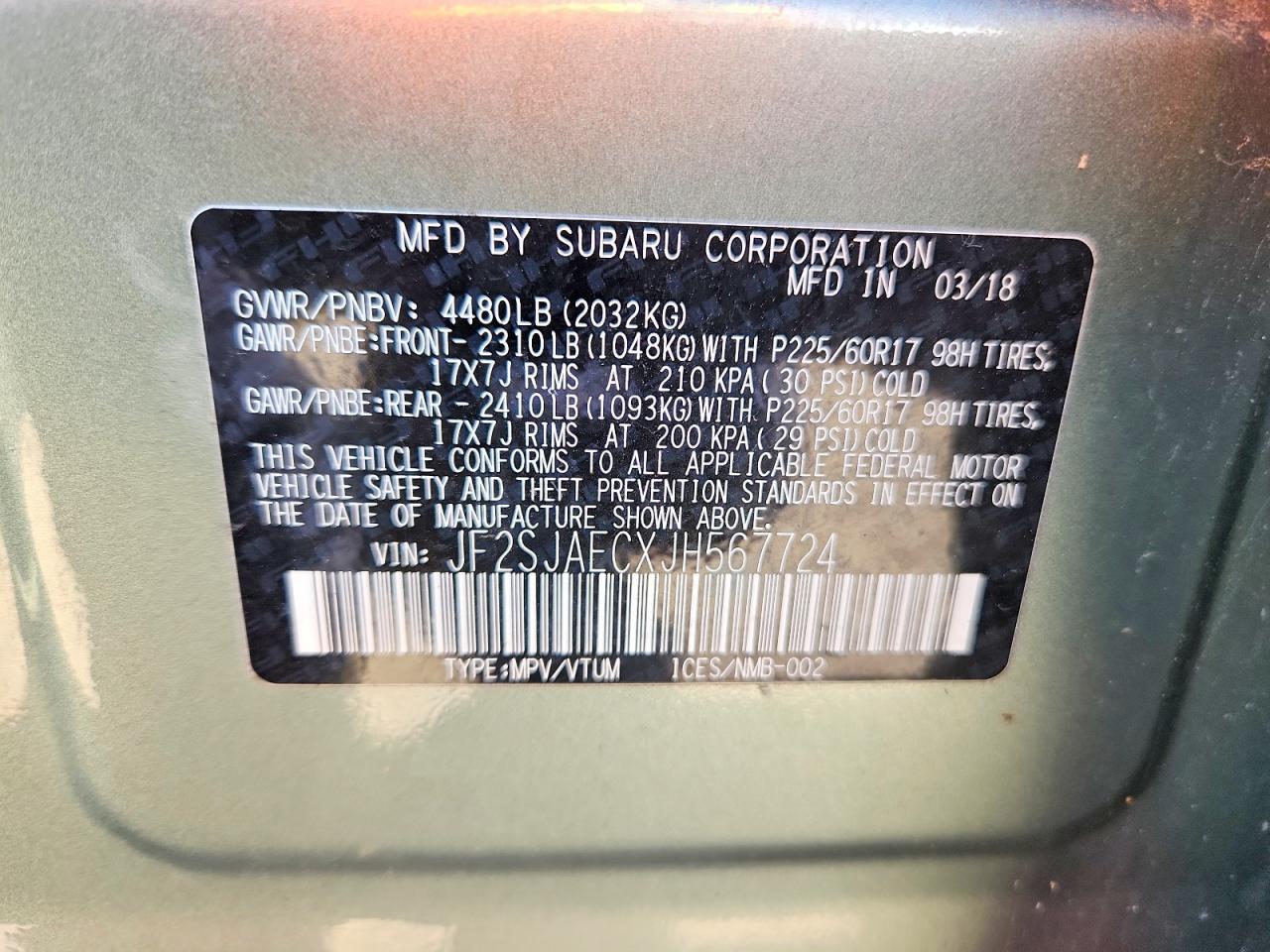 2018 SUBARU FORESTER 2.5I PREMIUM photo 13