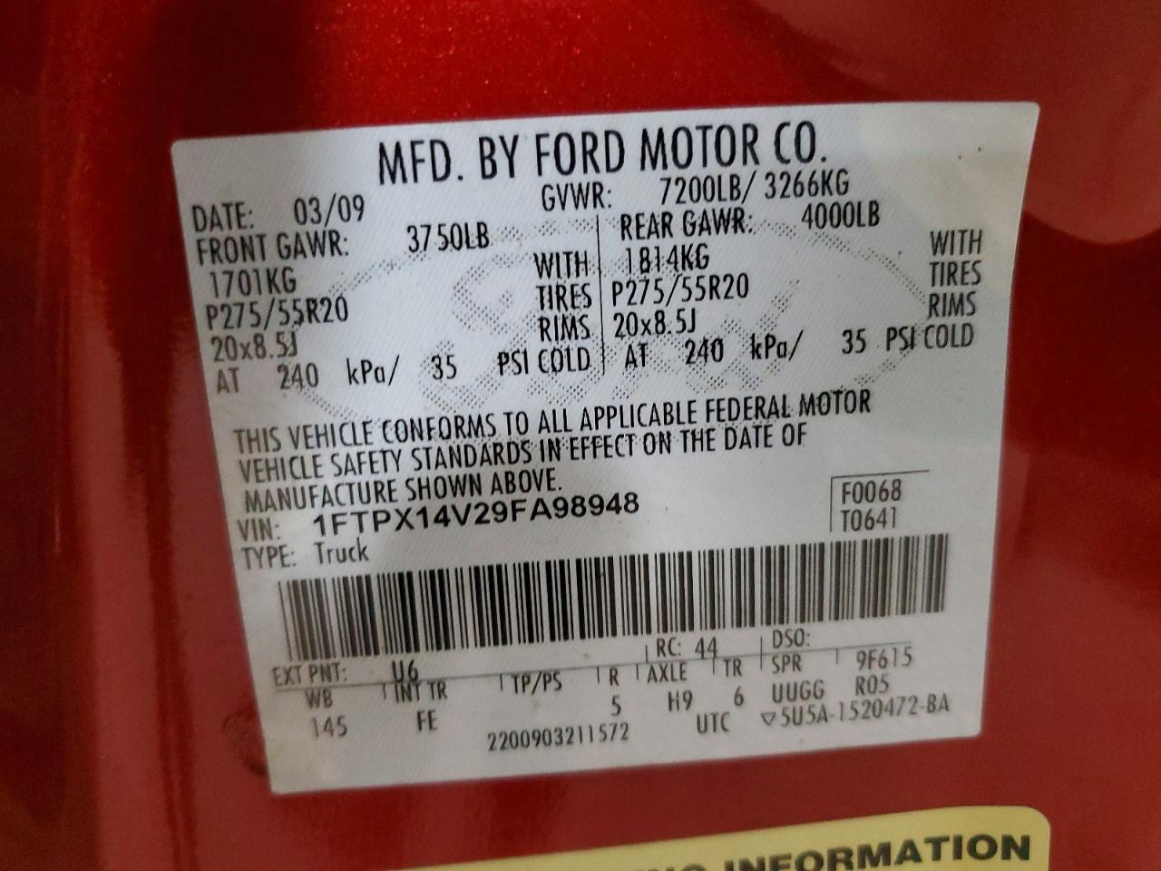 2009 FORD F150 SUPER CAB photo 37