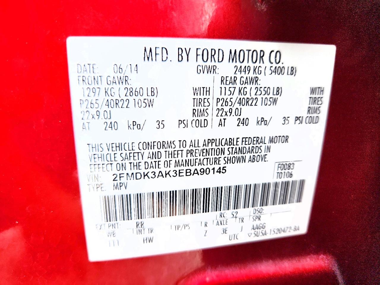2014 FORD EDGE SPORT photo 37
