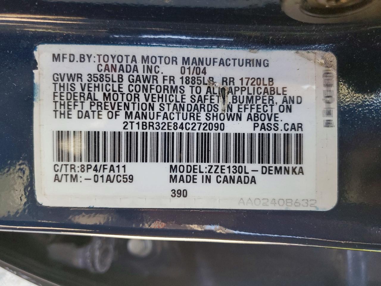 2004 TOYOTA COROLLA LE photo 23
