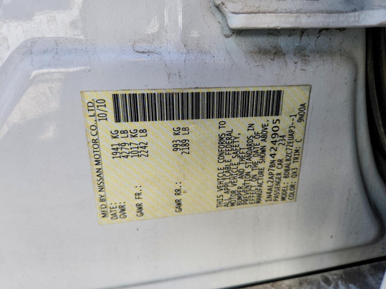 2011 NISSAN ALTIMA 2.5 photo 23