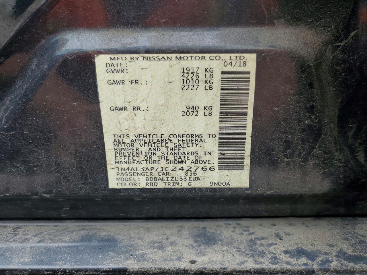 2018 NISSAN ALTIMA 2.5 SV photo 23