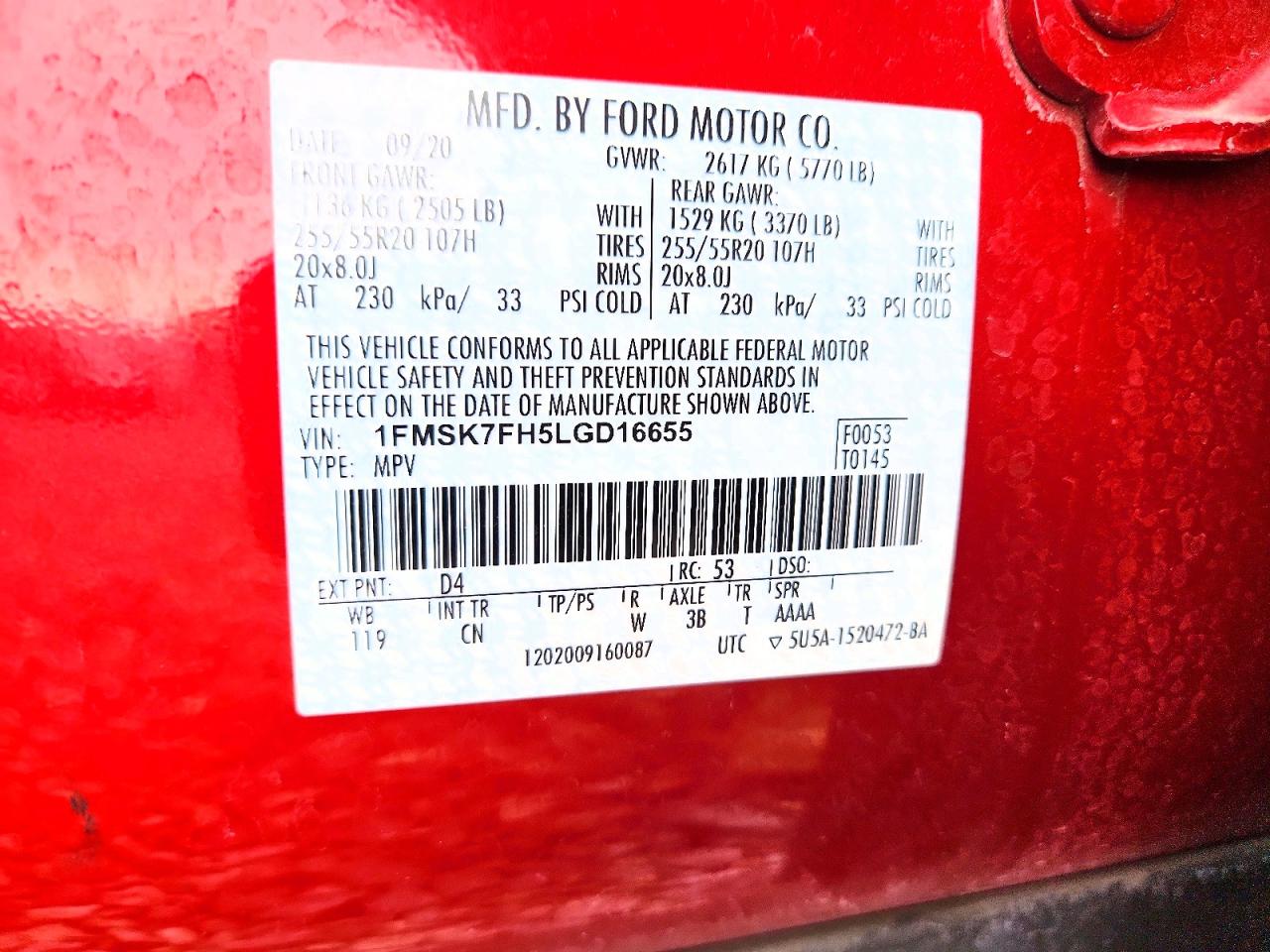 2020 FORD EXPLORER LIMITED photo 25