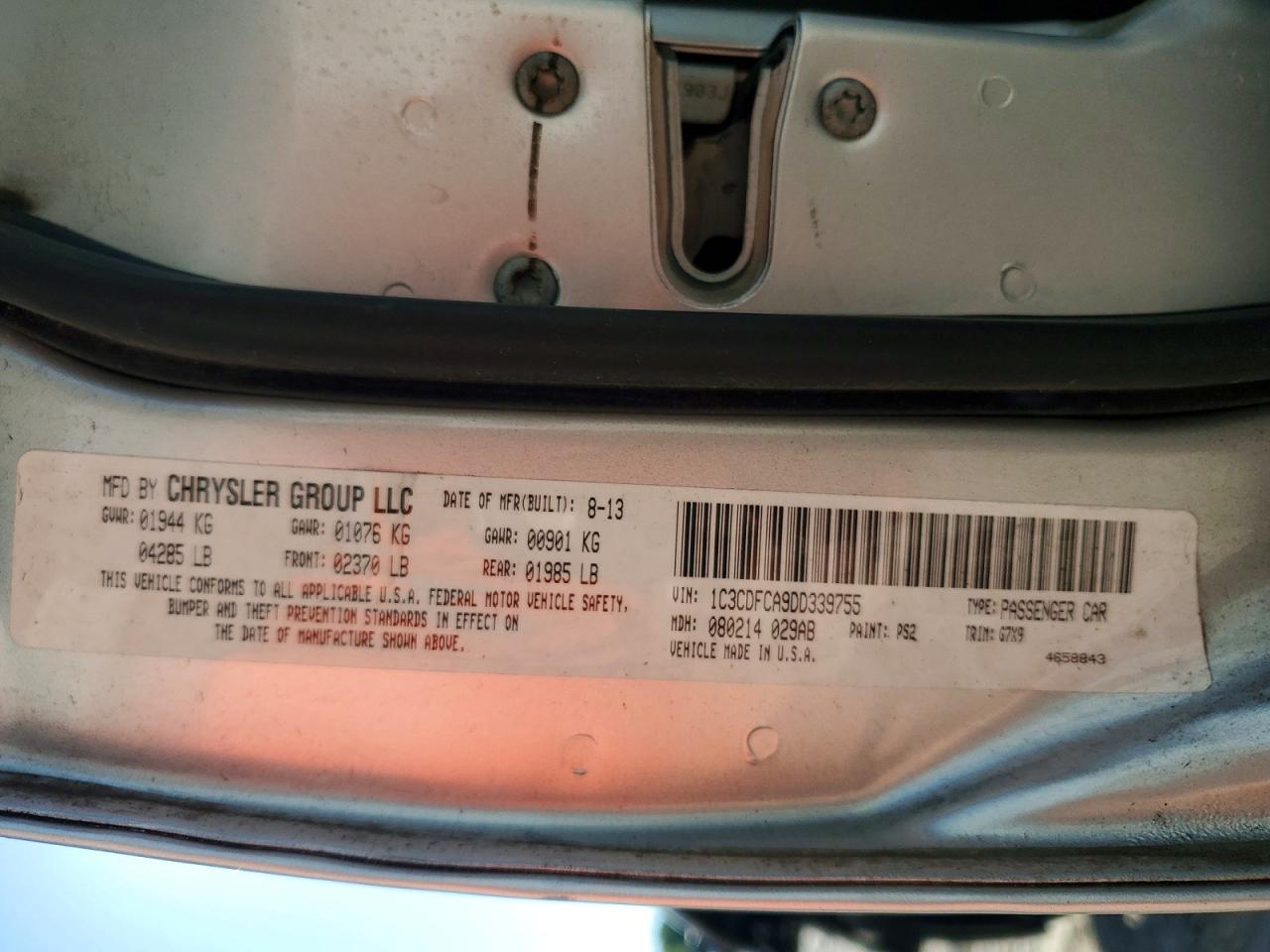 2013 DODGE DART LIMITED photo 12