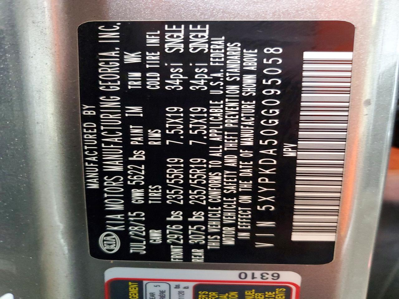 2016 KIA SORENTO SX LIMITED V6 photo 23