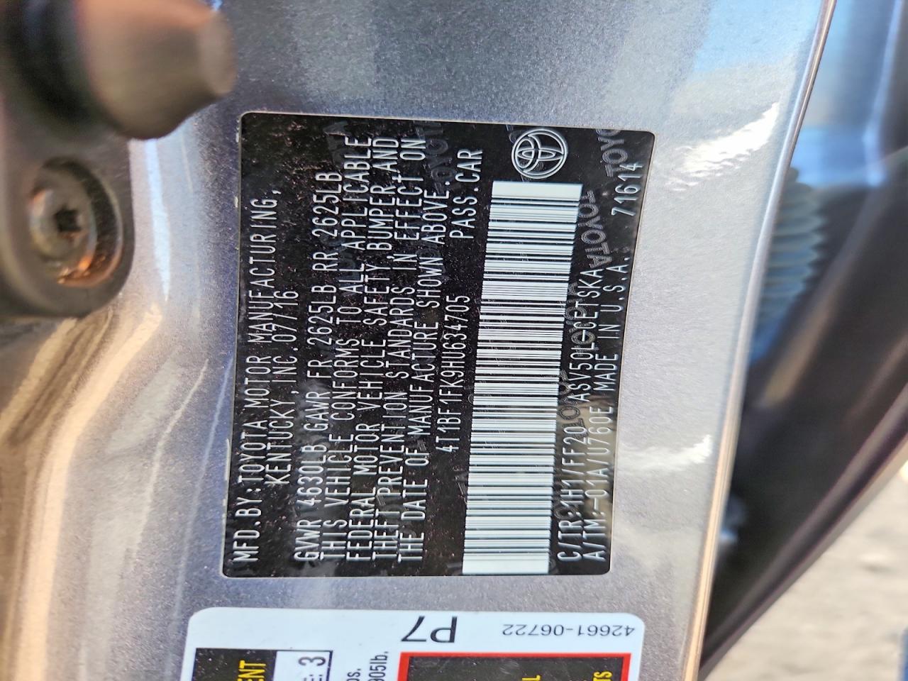 2017 TOYOTA CAMRY SE photo 34