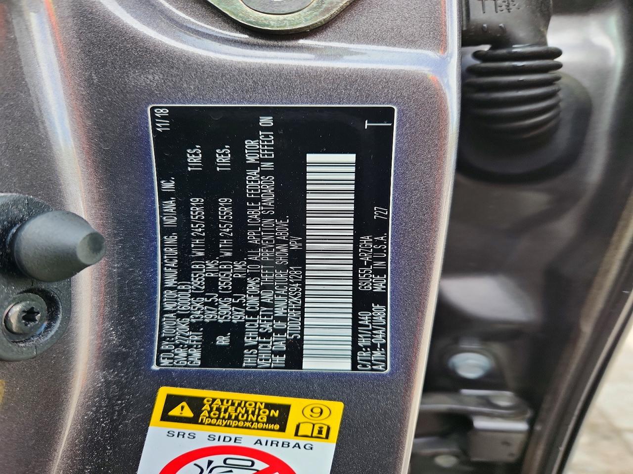 2019 TOYOTA HIGHLANDER LIMITED photo 40