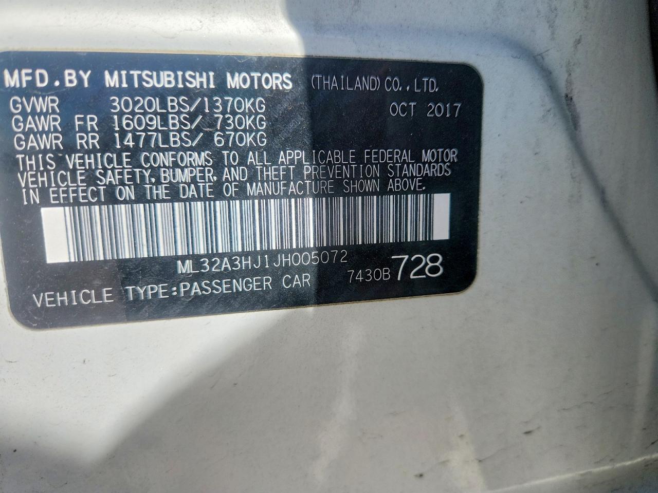 2018 MITSUBISHI MIRAGE ES photo 34