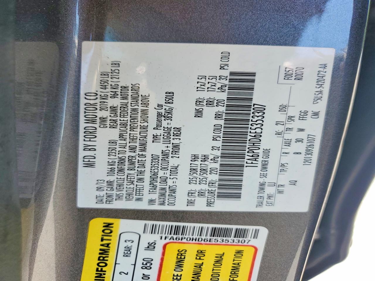 2014 FORD FUSION SE photo 34