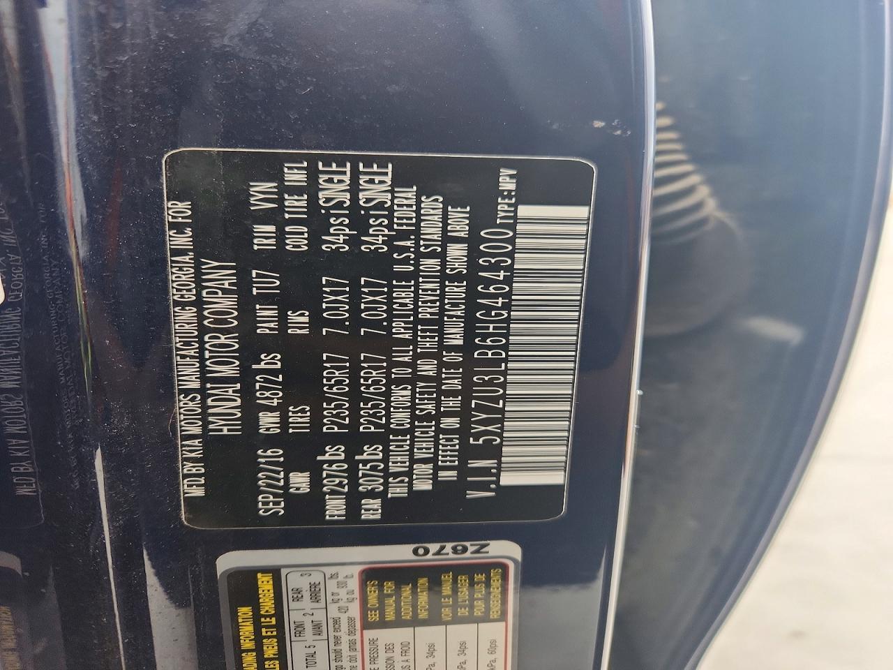 2017 HYUNDAI SANTA FE SPORT 2.4L photo 27