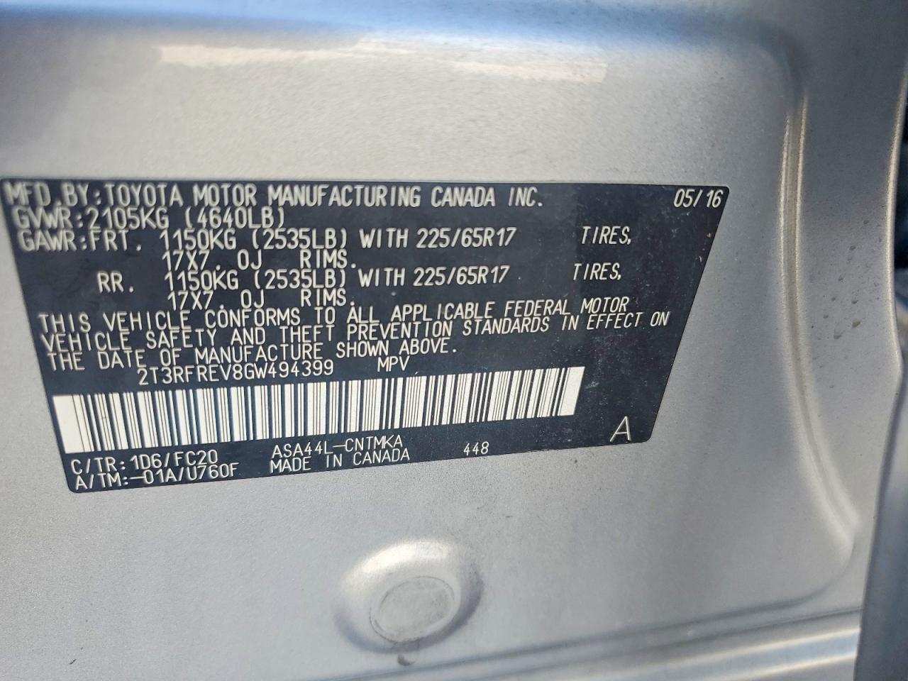 2016 TOYOTA RAV4 XLE photo 12