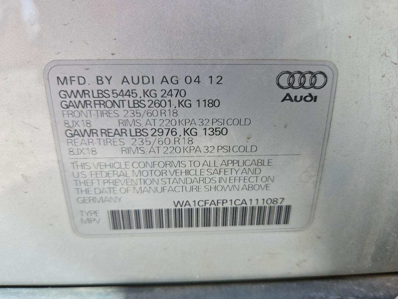 2012 AUDI Q5 PREMIUM photo 40