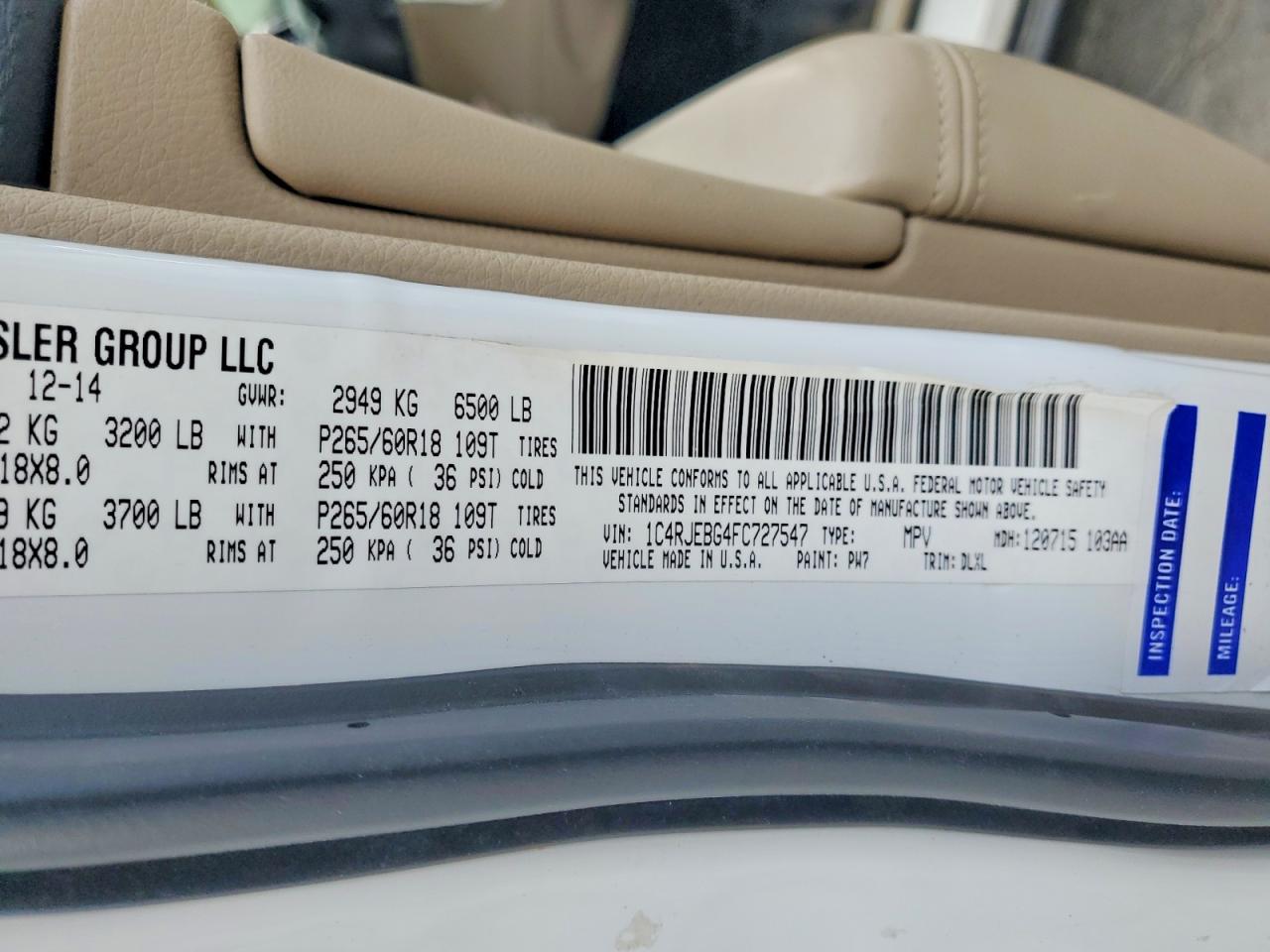 2015 JEEP GRAND CHEROKEE LIMITED photo 25