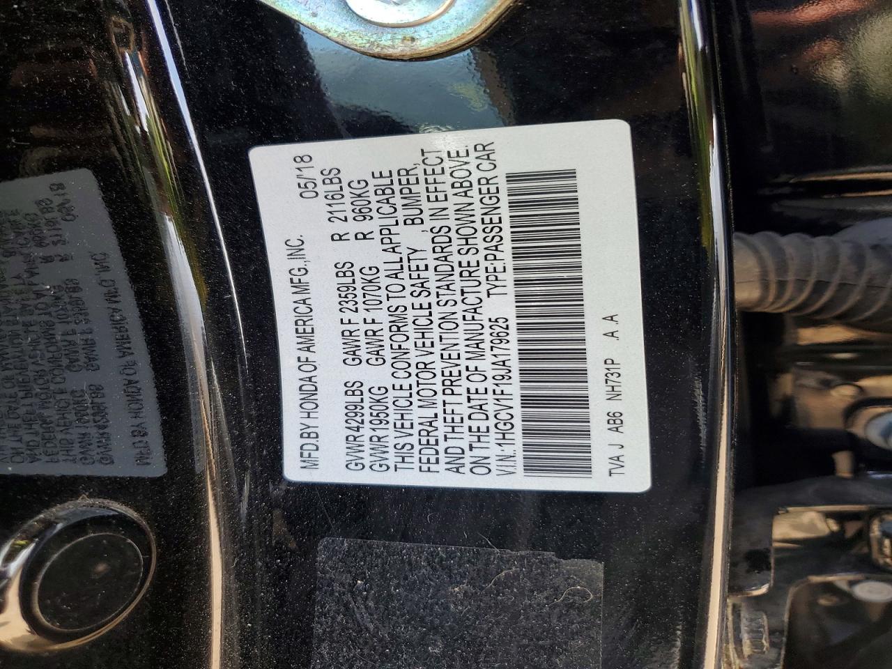 2018 HONDA ACCORD LX photo 23