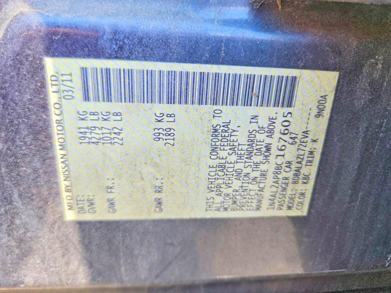 2011 NISSAN ALTIMA 2.5 photo 23